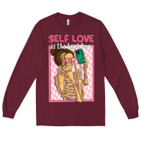 Burgundy self love is the best love Long Sleeve Tee - MaliasSmallBusiness