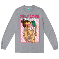 Heather Grey self love is the best love Long Sleeve Tee - MaliasSmallBusiness