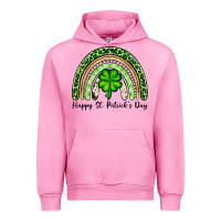 Fuchsia Pink Happy St. Patrick's Day rainbow Urban Hoodie - OliviaCreatesArt