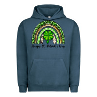 Pigment Midnight Navy Happy St. Patrick's Day rainbow Urban Hoodie - OliviaCreatesArt