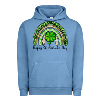 Pigment Pebble Blue Happy St. Patrick's Day rainbow Urban Hoodie - OliviaCreatesArt