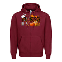 Burgundy Fall Nurse Zipper Hoodie - LillyAllenDesigns