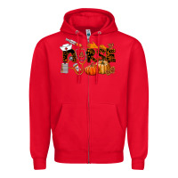 Red Fall Nurse Zipper Hoodie - LillyAllenDesigns