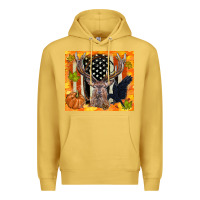 Antique Gold crow and deer hunting fall camouflage Premium Hoodie - TumblerDesignByShophia