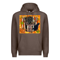Coffee crow and deer hunting fall camouflage Premium Hoodie - TumblerDesignByShophia