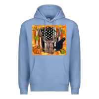 Colony Blue crow and deer hunting fall camouflage Premium Hoodie - TumblerDesignByShophia