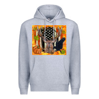 Heather Grey crow and deer hunting fall camouflage Premium Hoodie - TumblerDesignByShophia