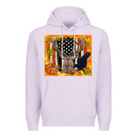 Lilac crow and deer hunting fall camouflage Premium Hoodie - TumblerDesignByShophia
