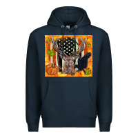 Navy crow and deer hunting fall camouflage Premium Hoodie - TumblerDesignByShophia