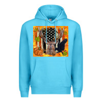 Ocean Blue crow and deer hunting fall camouflage Premium Hoodie - TumblerDesignByShophia