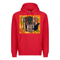 Red crow and deer hunting fall camouflage Premium Hoodie - TumblerDesignByShophia