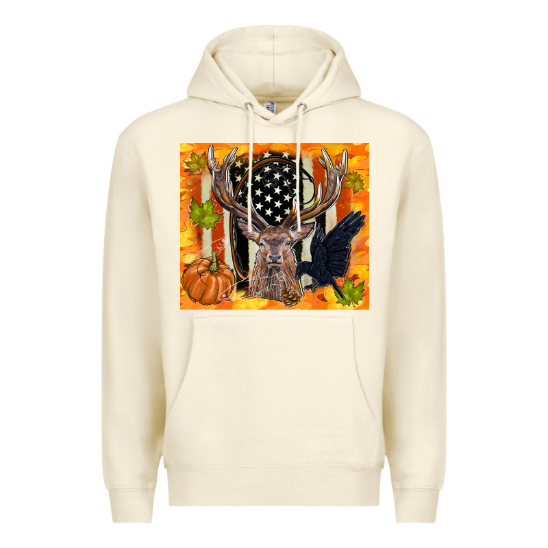 Crow And Deer Hunting Fall Camouflage Premium Hoodie by TumblerDesignByShophia | Teevron