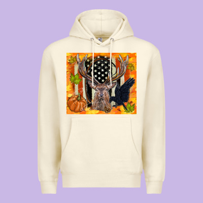 Crow And Deer Hunting Fall Camouflage Premium Hoodie Designed By Tumblerdesignbyshophia