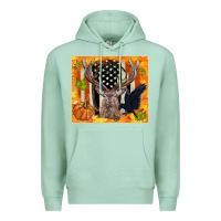 Seafoam crow and deer hunting fall camouflage Premium Hoodie - TumblerDesignByShophia