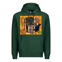 Sports Green crow and deer hunting fall camouflage Premium Hoodie - TumblerDesignByShophia