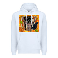 White crow and deer hunting fall camouflage Premium Hoodie - TumblerDesignByShophia