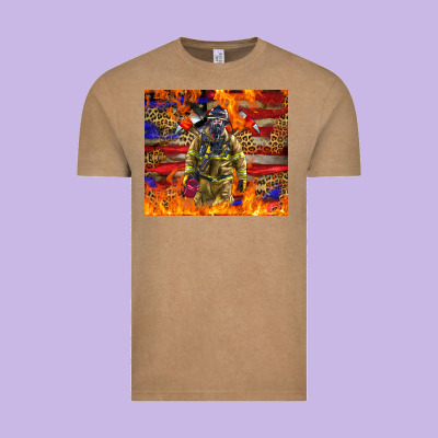 Western Firefighter With American Vintage Tee Designed By Lillyallendesigns