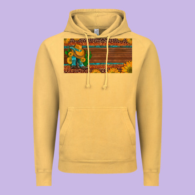 Custom Cowboy Boots Sunflowers And Cactus License Plate Vintage Hoodie Designed By Artiststas