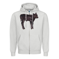 Dove Grey Black Angus Calf Illustrations Zipper Hoodie - LillyAllenDesigns