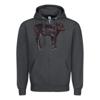 Smoke Black Angus Calf Illustrations Zipper Hoodie - LillyAllenDesigns