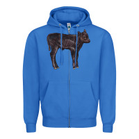 True Royal Black Angus Calf Illustrations Zipper Hoodie - LillyAllenDesigns