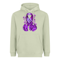 Matcha purple ribbon with boxing gloves Heavyweight Hoodie - NancyCooperArtShop