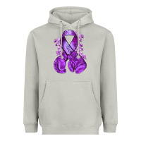 Moon Dust purple ribbon with boxing gloves Heavyweight Hoodie - NancyCooperArtShop