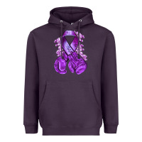 Plum purple ribbon with boxing gloves Heavyweight Hoodie - NancyCooperArtShop