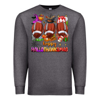 Charcoal Heather happy hallothanksmas football Premium Sweatshirt - texasbilliewilder