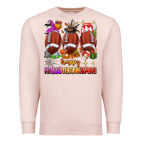 Pale Pink happy hallothanksmas football Premium Sweatshirt - texasbilliewilder