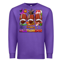 Purple happy hallothanksmas football Premium Sweatshirt - texasbilliewilder