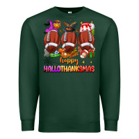 Sports Green happy hallothanksmas football Premium Sweatshirt - texasbilliewilder