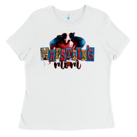 White wrestling mom Ladies Tee - Zillion Design Studio