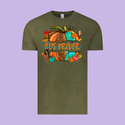 Bus Driver Pumpkin Vintage Tee Designed By Nancycooperartshop