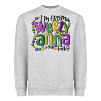 Heather Grey i'm from weezy anna baby mardi gras Heavyweight Sweatshirt - MaliasSmallBusiness