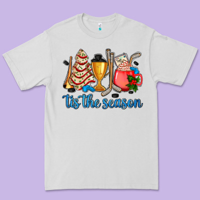 Tis The Season Hockey And Christmas Premium Tee Designed By Adodesignshop