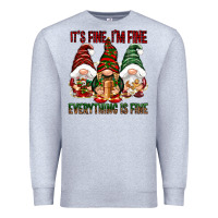 Heather Grey It's fine i'm fine everything is fine Premium Sweatshirt - NancyCooperArtShop