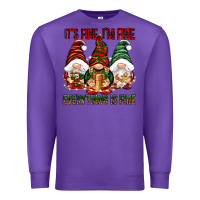 Purple It's fine i'm fine everything is fine Premium Sweatshirt - NancyCooperArtShop