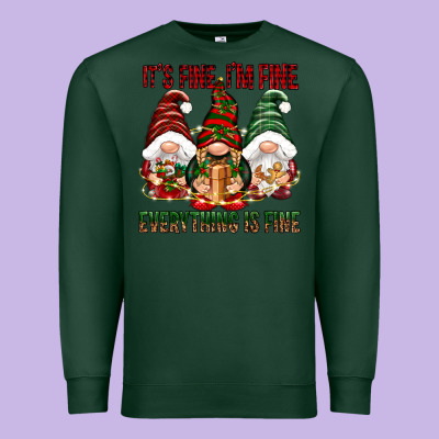 It's Fine I'm Fine Everything Is Fine Premium Sweatshirt Designed By Nancycooperartshop