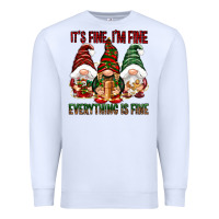 White It's fine i'm fine everything is fine Premium Sweatshirt - NancyCooperArtShop