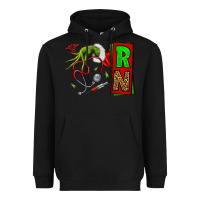 Black Christmas Character  Nurse Heavyweight Hoodie - NancyCooperArtShop