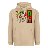 Mushroom Christmas Character  Nurse Heavyweight Hoodie - NancyCooperArtShop