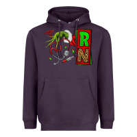 Plum Christmas Character  Nurse Heavyweight Hoodie - NancyCooperArtShop