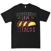 Black All You Need Is Love And Tacos Premium Tee - CowhideDigitalArt