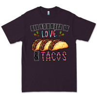 Plum All You Need Is Love And Tacos Premium Tee - CowhideDigitalArt