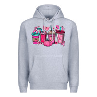 Heather Grey Cancer coffee cups Cancer Awareness Premium Hoodie - HowdyJamesFarm