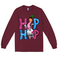 Burgundy Easter hip hop gnome Long Sleeve Tee - NancyCooperArtShop