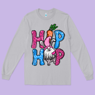 Easter Hip Hop Gnome Long Sleeve Tee Designed By Nancycooperartshop