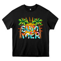 Black summer waves and sun Heavy Core Tee - BarkalooDesign