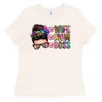 Bone wife mom boss messy bun Ladies Tee - Zillion Design Studio